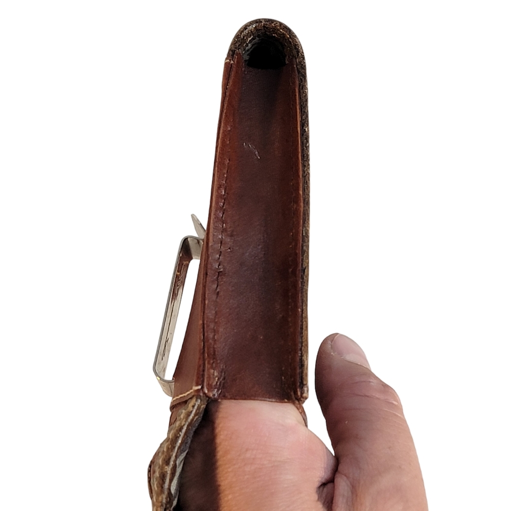 Amwrican West Hand Tooled Embossed Leather Worked Cell Cigarette Pouch - Picture 9 of 15